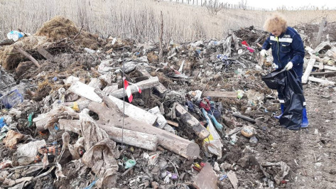 Горы мусора 2-метровой высоты обнаружили на незаконной свалке в воронежском селе