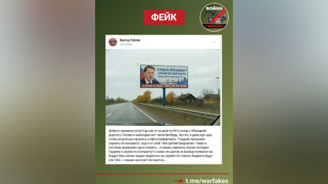 В Воронеже разоблачили фейк о баннере с призывом от Алексея Гордеева идти служить по контракту