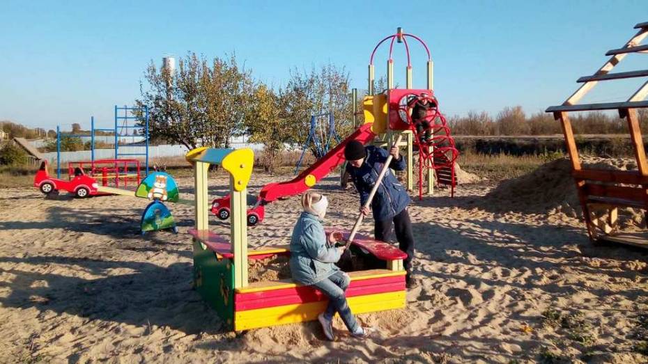На отдаленной улице репьевского села Бутырки общественники оборудовали детскую площадку
