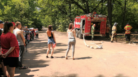 Пожарные учения прошли в воронежском лагере, где отдыхают дети из Белгородской области
