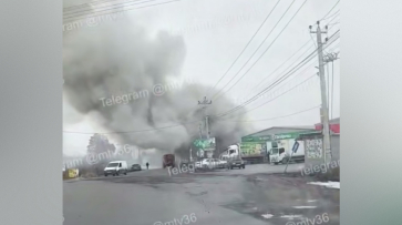 В воронежском селе Медовка днем 18 марта загорелся старый магазин: видео