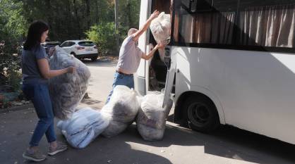 Из Воронежа для курян в ПВР передали 100 матрасов, одеял и постельное белье