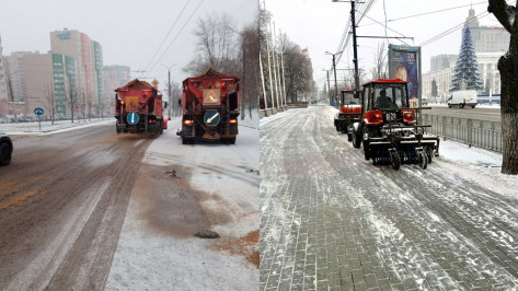 Воронежские коммунальщики приступили к расчистке улиц от снега