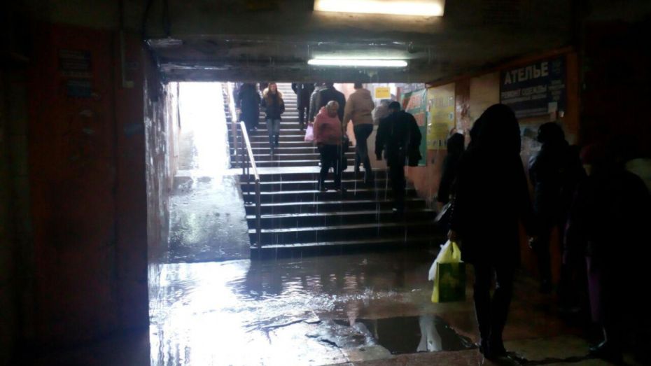 Мэрия прокомментировала ситуацию с «дождем» в подземном переходе у цирка в Воронеже