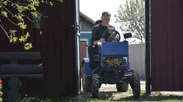 Житель острогожского села Кривая Поляна собрал мини-трактор из мотоблока и запчастей от «Жигулей»