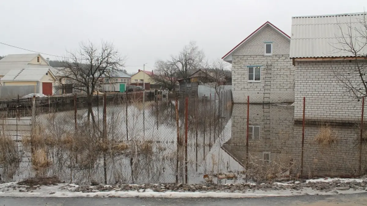 В Новоусманском районе вода из промышленного озера затопила поселок  Шуберское