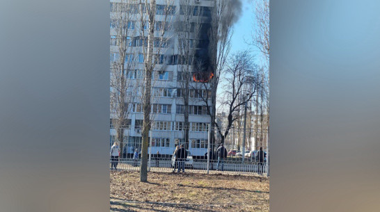 Пожарные эвакуировали 10 человек из горящей многоэтажки на улице Хользунова в Воронеже