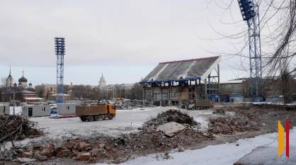 Как продвигается снос Центрального стадиона профсоюзов: фоторепортаж РИА «Воронеж»