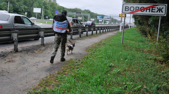 Воронежский зоозащитник понес письмо Владимиру Путину