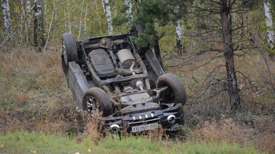 В Россошаском районе пассажиры перевернувшегося автомобиля выжили