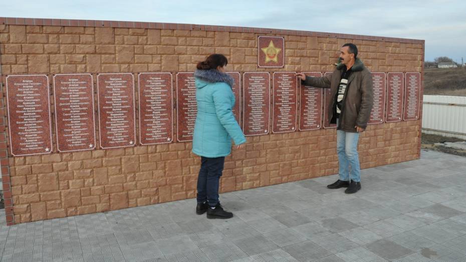 В эртильском селе Александровка активисты установили новый памятник воинам-землякам