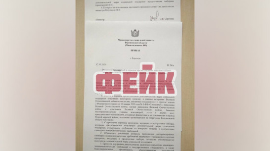 В Воронеже опровергли фейк о вручении просроченных продуктовых наборов в честь Дня Победы