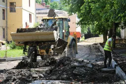 Мэр Воронежа проверил, как идут работы по благоустройству дворов