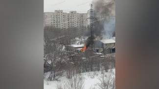 В Воронеже на улице Ворошилова загорелся гараж днем 30 января