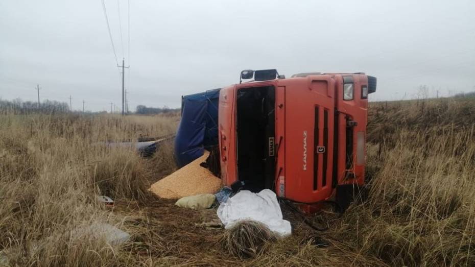 В Воронежской области перевернулся «КамАЗ»: 49-летний водитель погиб на месте