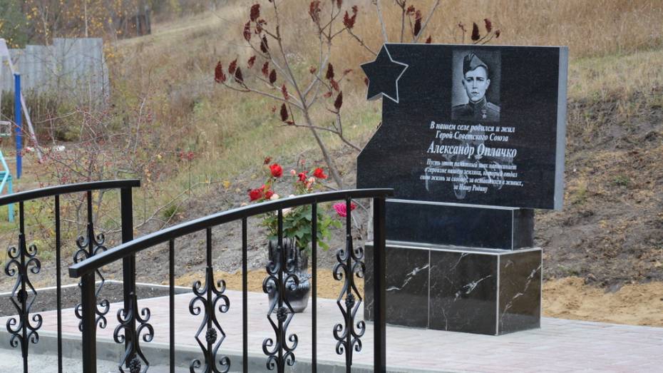 В Острогожском районе установили памятник земляку – Герою Советского Союза Александру Оплачко