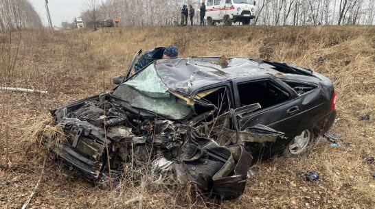 Водитель «Приоры» погиб под Воронежем в жутком встречном ДТП с грузовиком: видео