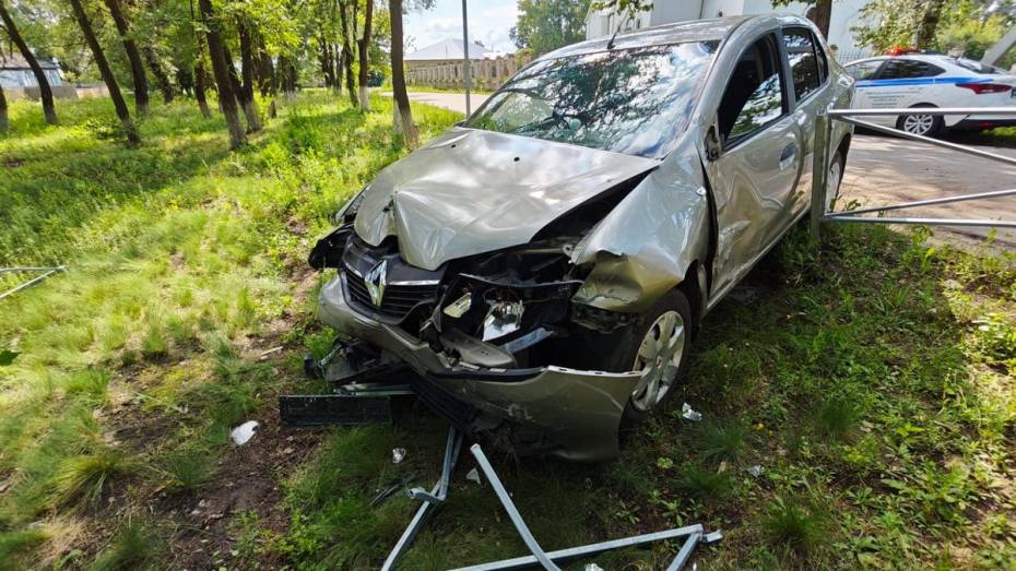 В Нижнем Мамоне женщина на Renault Logan объезжала собаку и разбила свой автомобиль