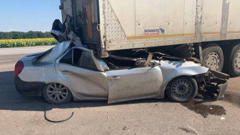 Иномарка въехала в грузовик под Воронежем: водитель и пассажир погибли