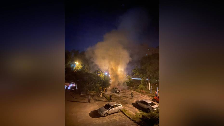 Два автомобиля загорелись ночью в Левобережном районе Воронежа