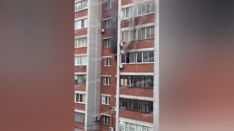 В Воронеже на улице Суворова загорелась квартира: видео