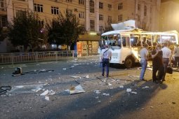 Момент взрыва автобуса в Воронеже попал на видео