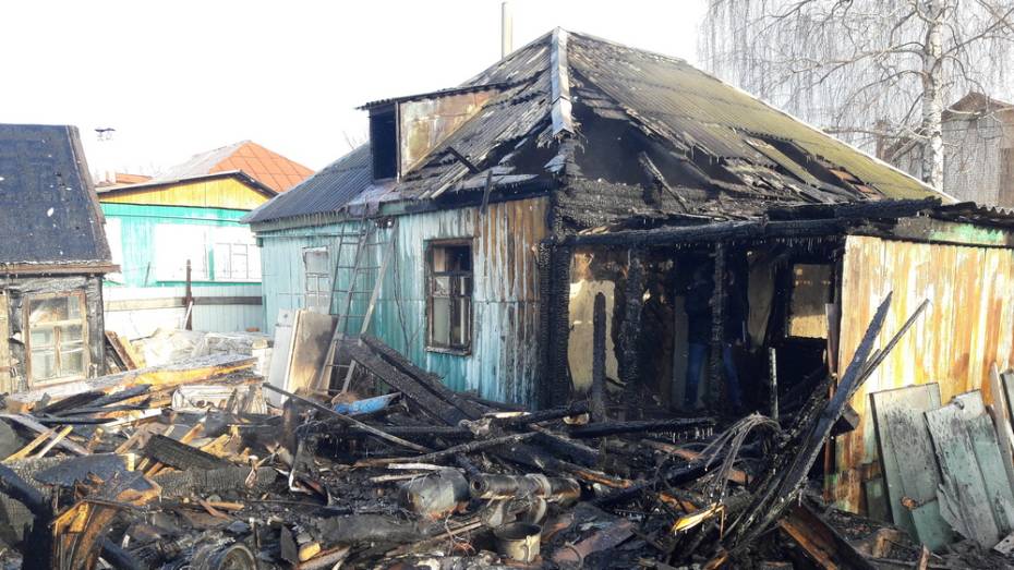 Под Воронежем при пожаре сгорел дом у многодетной семьи