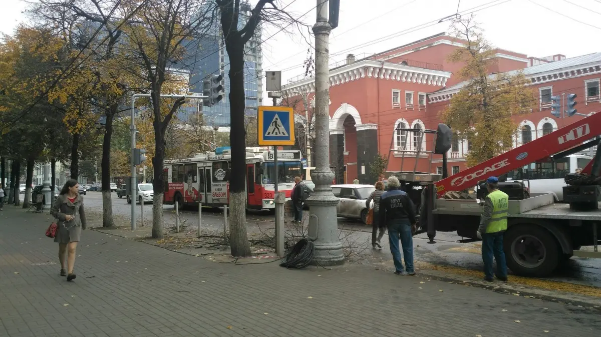 В Воронеже у пешеходного перехода на проспекте Революции появился светофор