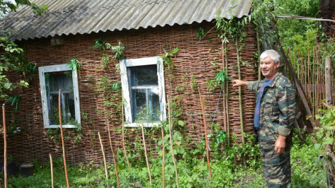 Поворинский пенсионер украсил дворовые постройки плетнем
