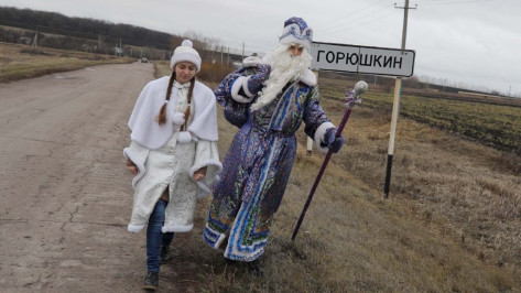 В Воронежской области жителей сел поздравил Дед Мороз-чиновник
