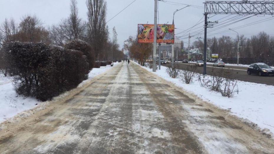 Воронежские коммунальщики посыпали дороги до снегопада