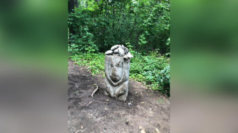 На Большую воронежскую экотропу вернули поврежденную скульптуру «Половецкая баба»