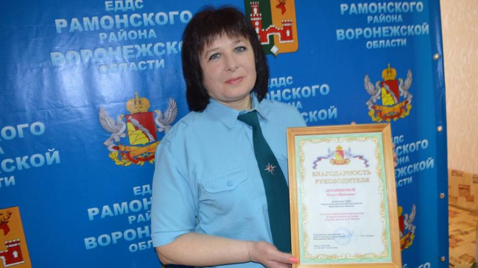 Руководителя ЕДДС Рамонского района наградили за профессионализм