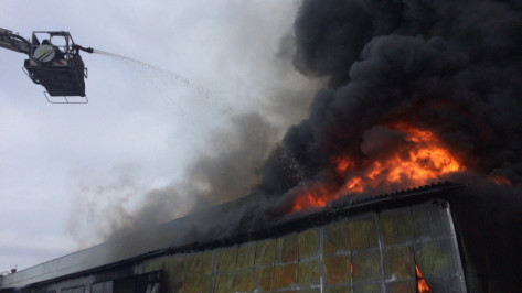 В Воронеже пожар на складе с шинами распространился на 1000 квадратных метров