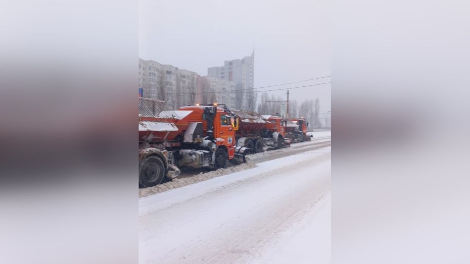 На уборку заснеженных улиц Воронежа вышло 210 единиц техники