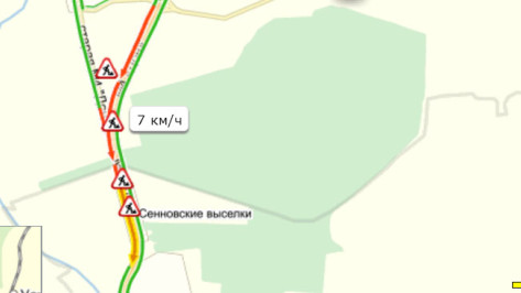 На границе Воронежской области с Липецкой из-за ремонта дороги образовалась огромная пробка