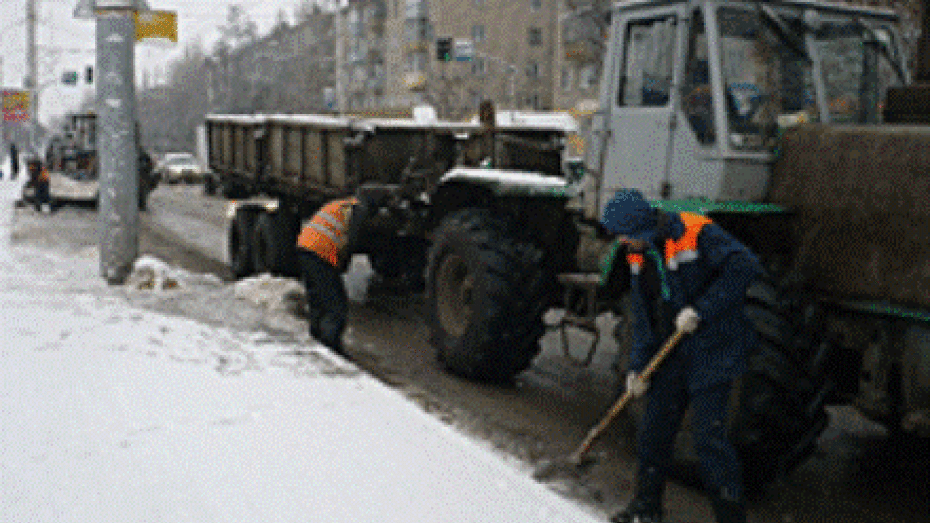 В Рождественскую ночь с улиц Воронежа вывезли 30 кубометров снега