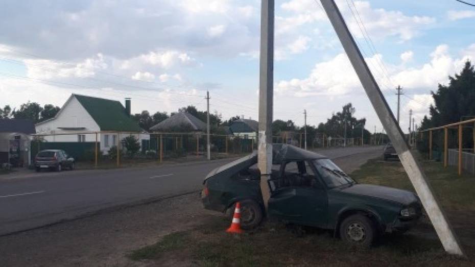 В Воронежской области пьяный водитель въехал в столб: пострадали 2 человека