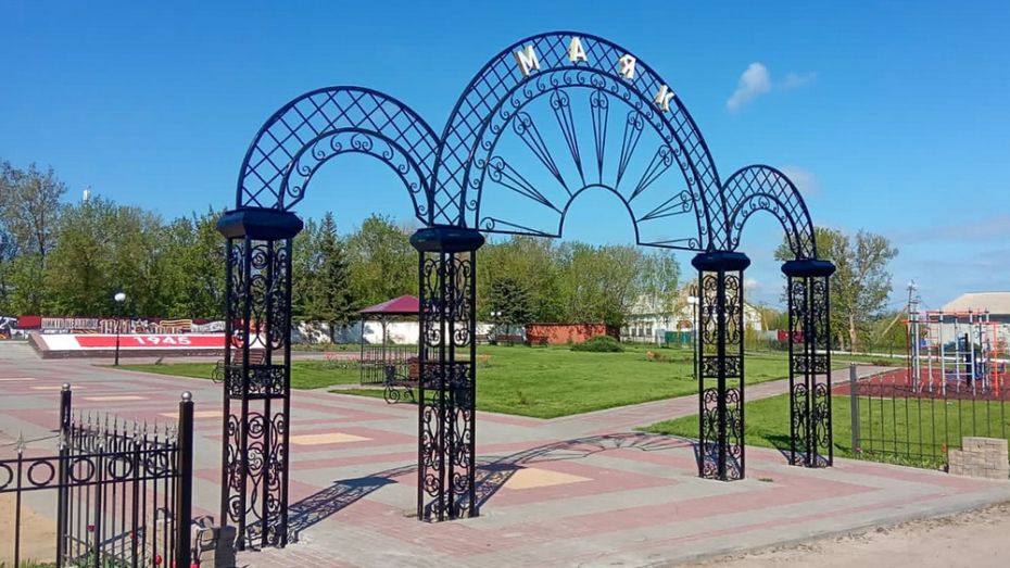В парке лискинского села Нижний Икорец установили арку с подсветкой