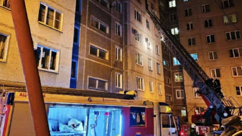 В Воронеже пожарные спасли 15 взрослых и 4 детей из горящей многоэтажки на улице Туполева
