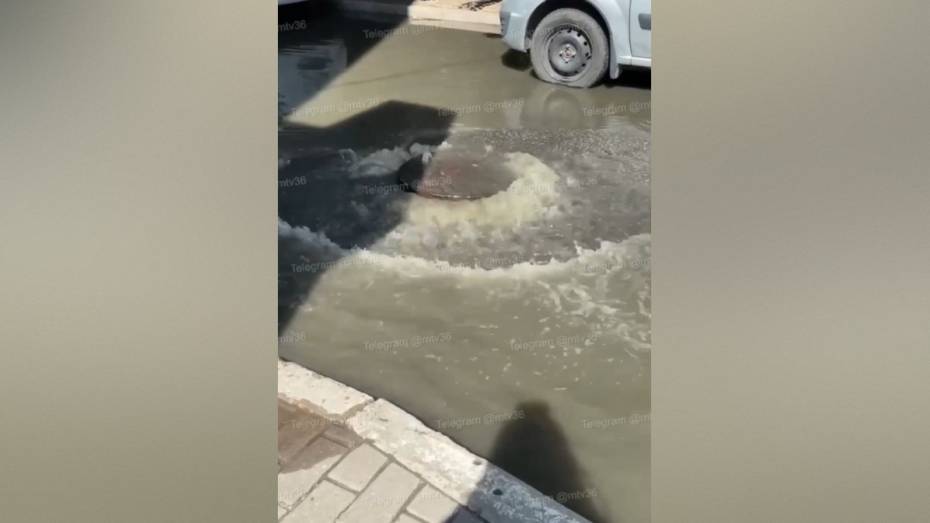 Появилось видео коммунальной аварии, из-за которой скорректировали движение на Московском проспекте в Воронеже