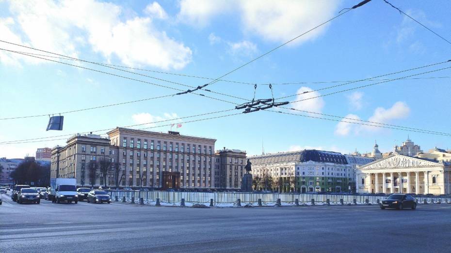 В Воронеже на площади Ленина началась подготовка к монтажу новогодних конструкций