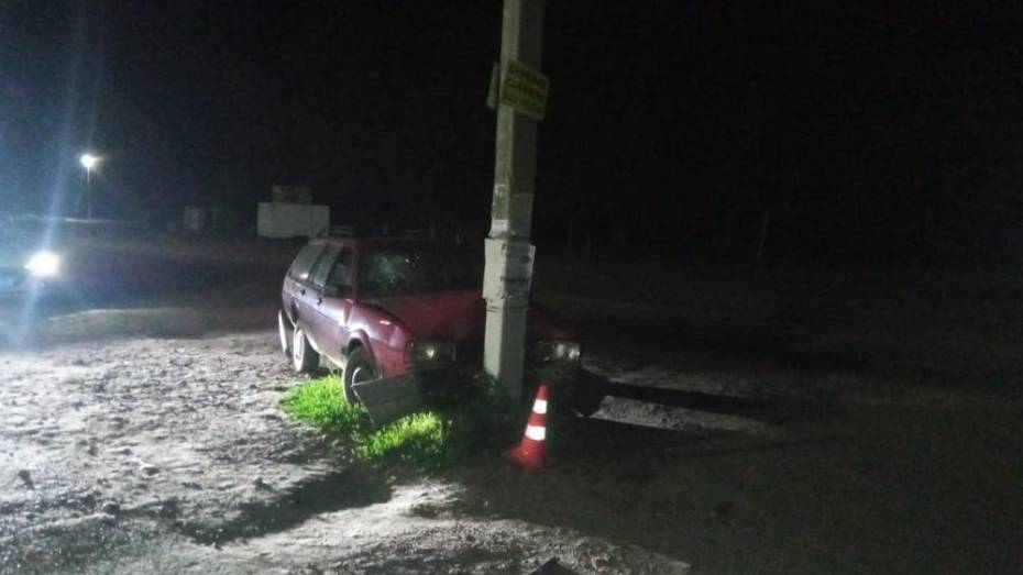 В Павловске пьяная женщина за рулем Volkswagen Passat врезалась в столб