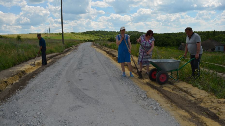 Общественники нижнедевицкого села укрепили 350 м дороги