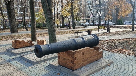 В Воронеже чугунные пушки XVIII века вернули в Петровский сквер