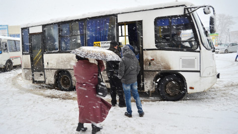 В Семилукском районе снегопад парализовал работу общественного транспорта