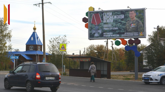 В Воробьевке появился баннер с фотографией земляка – кавалера ордена Мужества