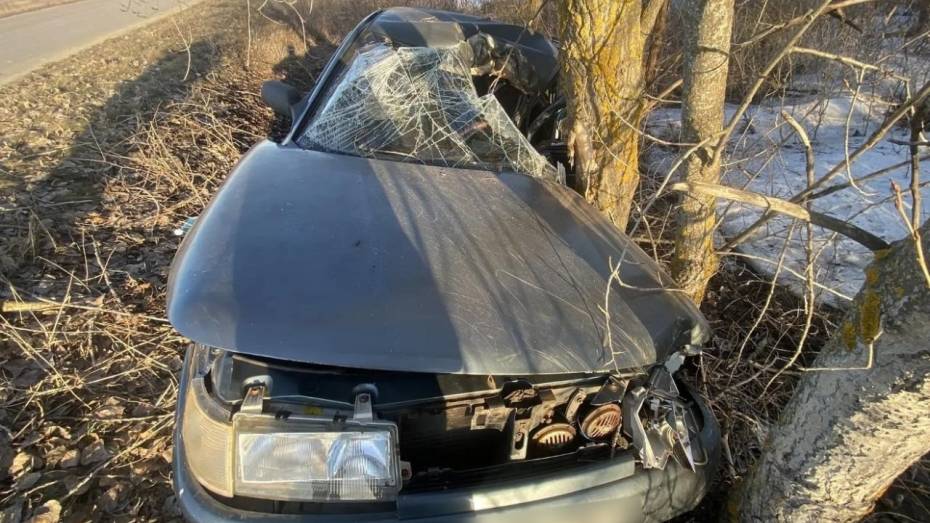 В Воронежской области ВАЗ вылетел в кювет и врезался в дерево: пострадал 45-летний мужчина