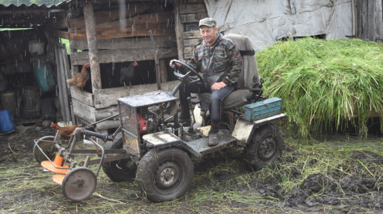 Отец и сын из репьевского села Россошки собрали мини-трактор из старых запчастей