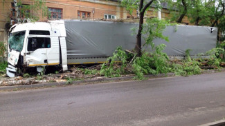 В Воронеже фура вылетела на тротуар